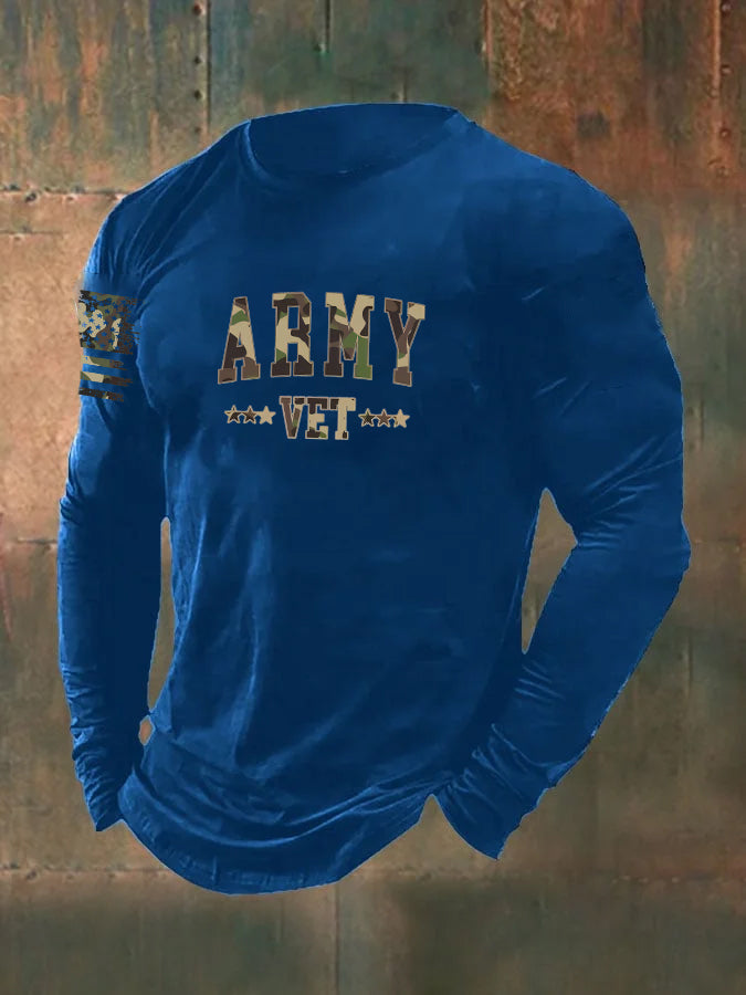 Men's Army Vet  Pattern Long Sleeve T-Shirt