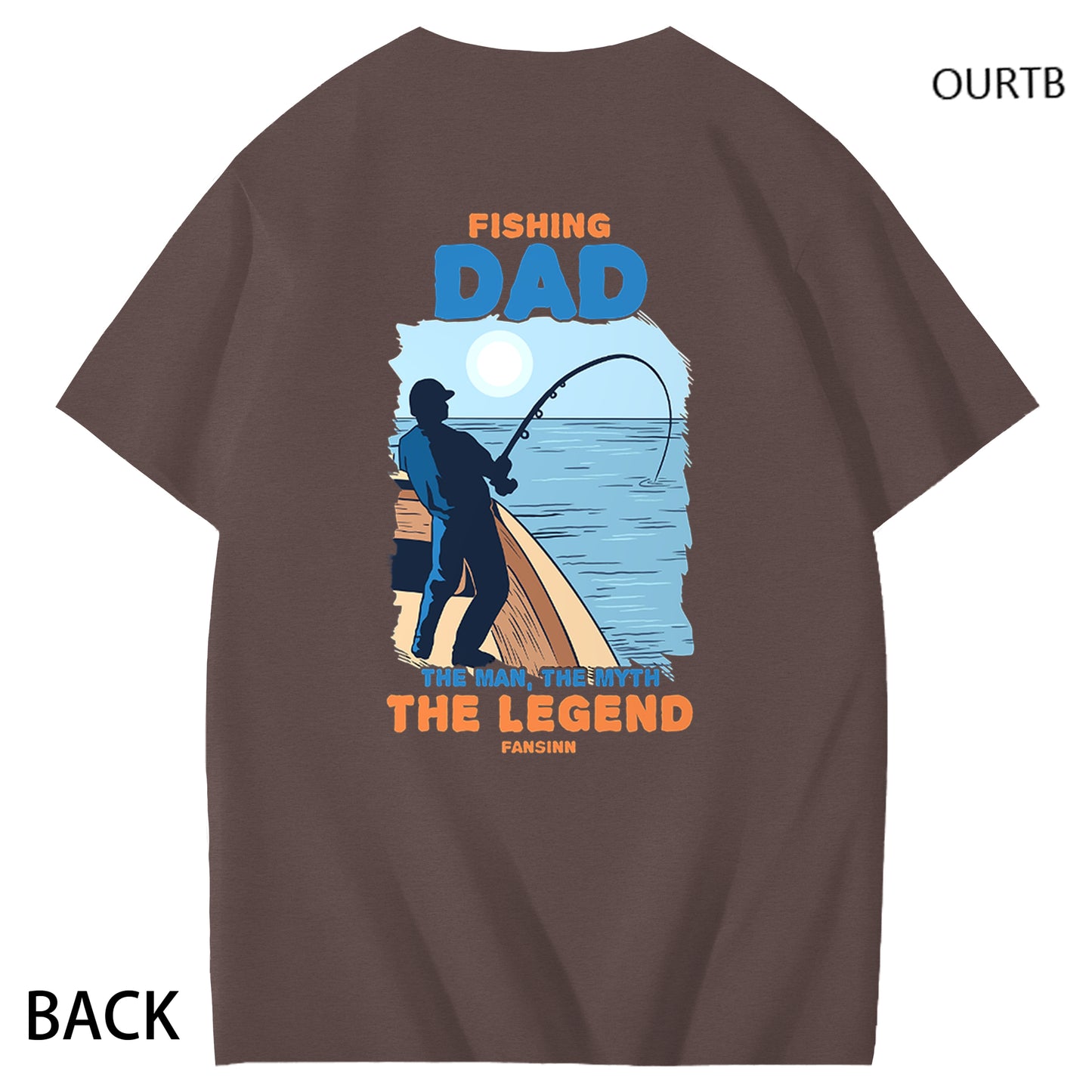 Fishing Dad The Man The Myth The Legend Fansinn Funny Adult Couple Art Pattern Print T-Shirt