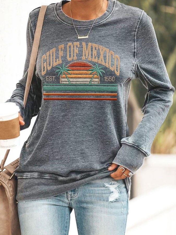 Women'S Gulf Of Mexico Print Sweatshirt