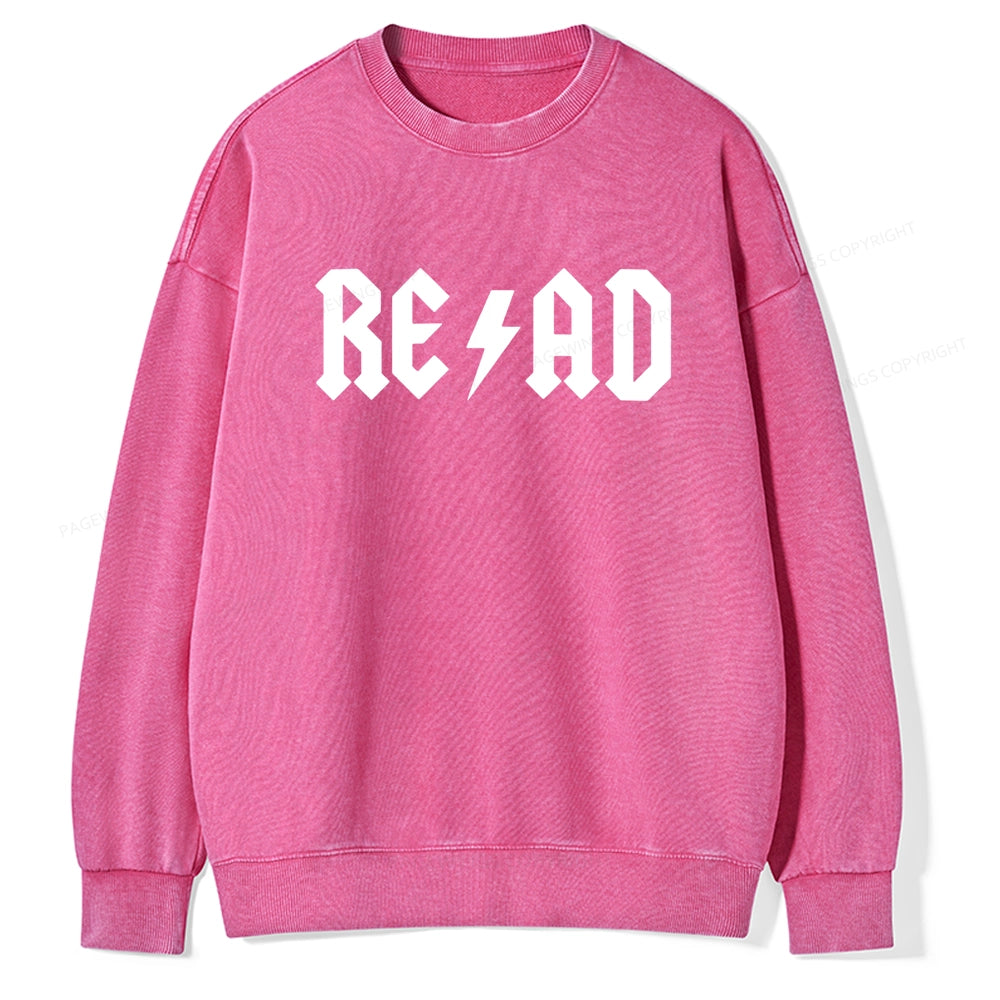 Read Back In The Library "rock And Roll" Unisex Washed Sweatshirt