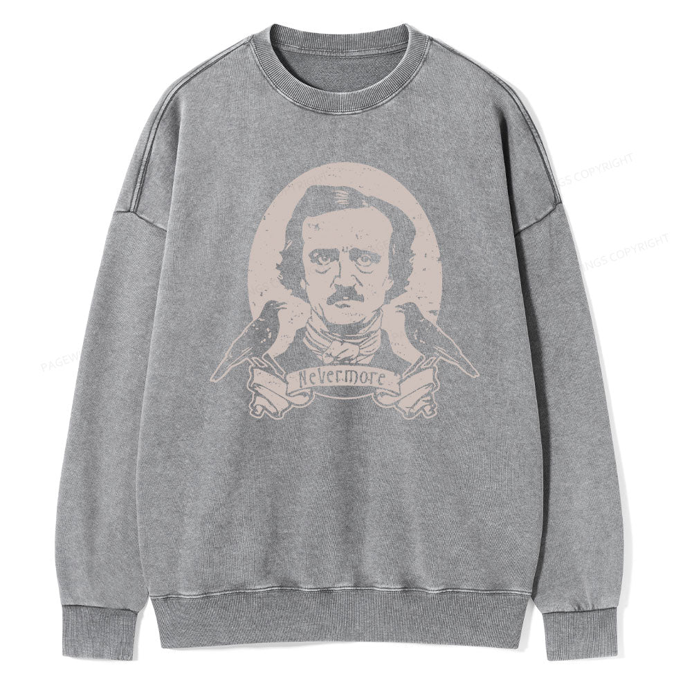 Pagewing Literary Vintage Stephen Allen King HP Lovecraft Book Unisex Washed Sweatshirt