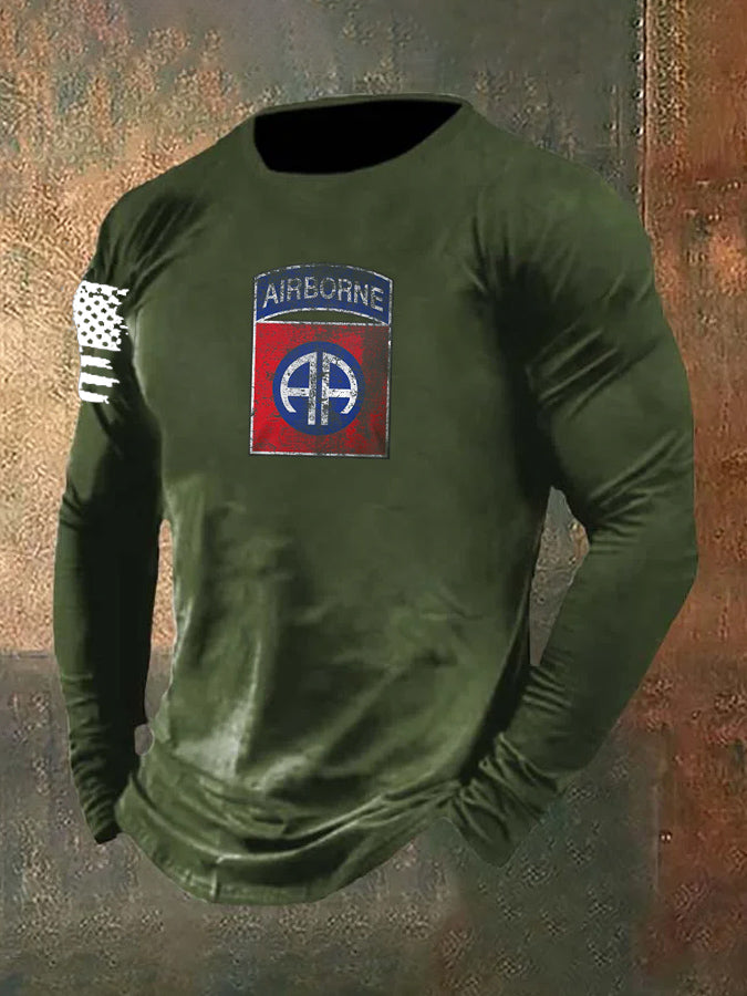 Men's Airborne Pattern Long Sleeve T-Shirt