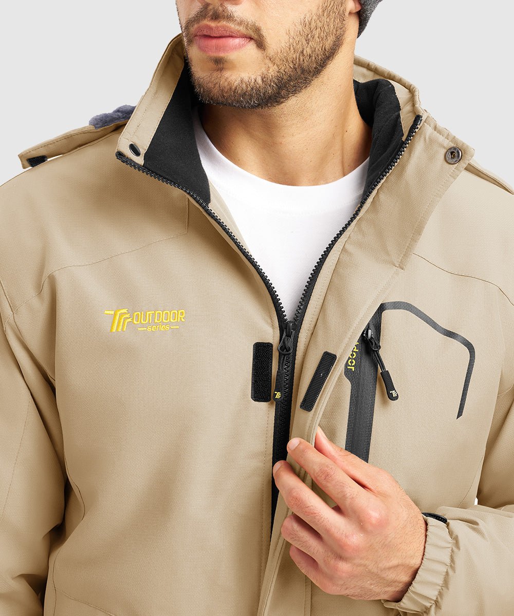 Men's Water Resistant Skiing Windbreaker Hooded Jacket