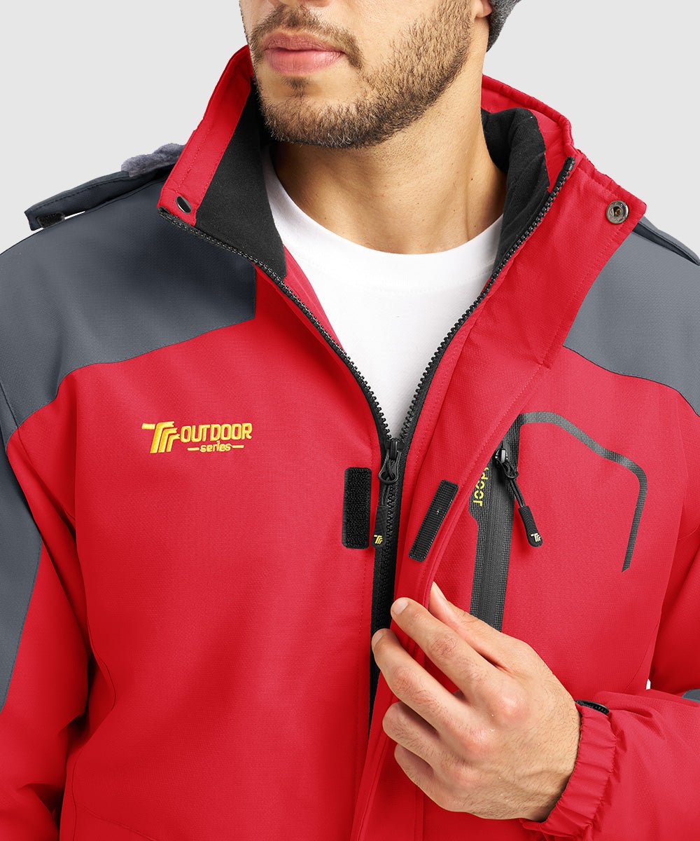 Men's Water Resistant Skiing Windbreaker Hooded Jacket