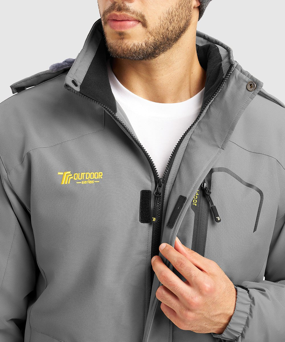 Men's Water Resistant Skiing Windbreaker Hooded Jacket