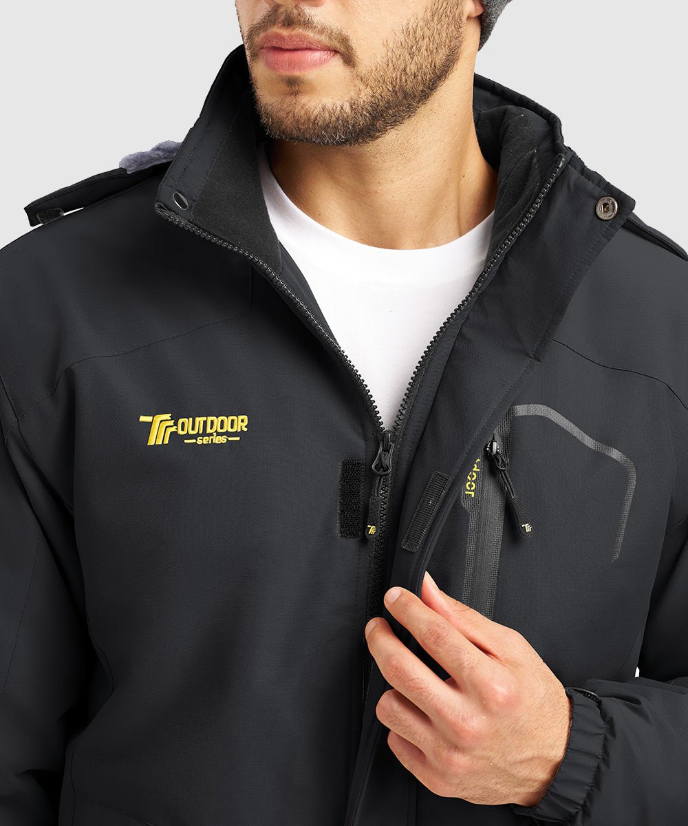 Men's Water Resistant Skiing Windbreaker Hooded Jacket