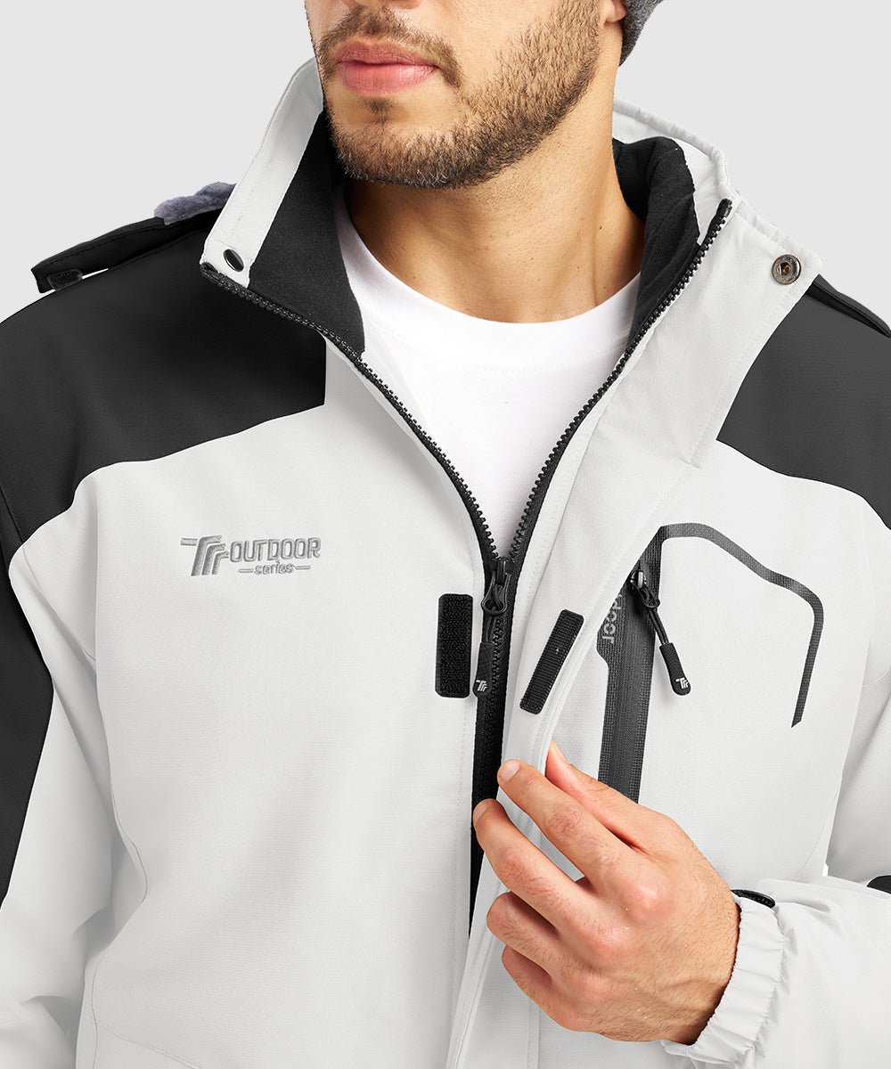 Men's Water Resistant Skiing Windbreaker Hooded Jacket