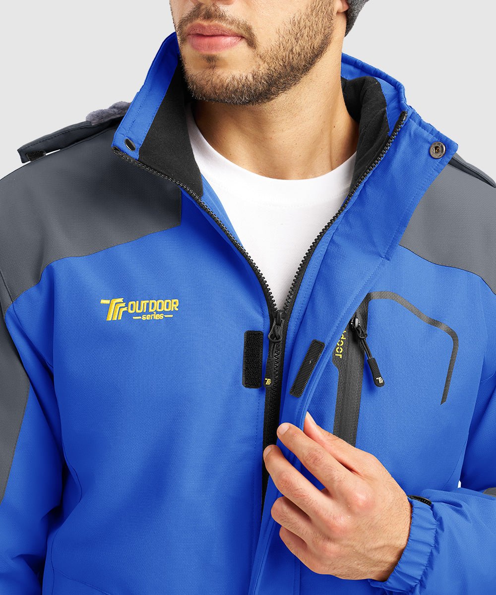 Men's Water Resistant Skiing Windbreaker Hooded Jacket