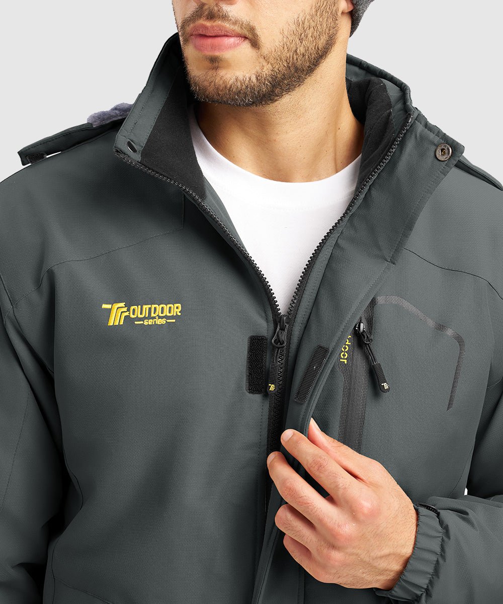 Men's Water Resistant Skiing Windbreaker Hooded Jacket