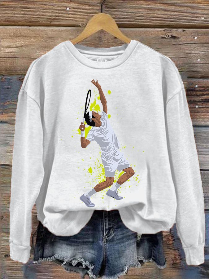 Women's Tennis Superstar Rafa Print Crew Neck Sweatshirt