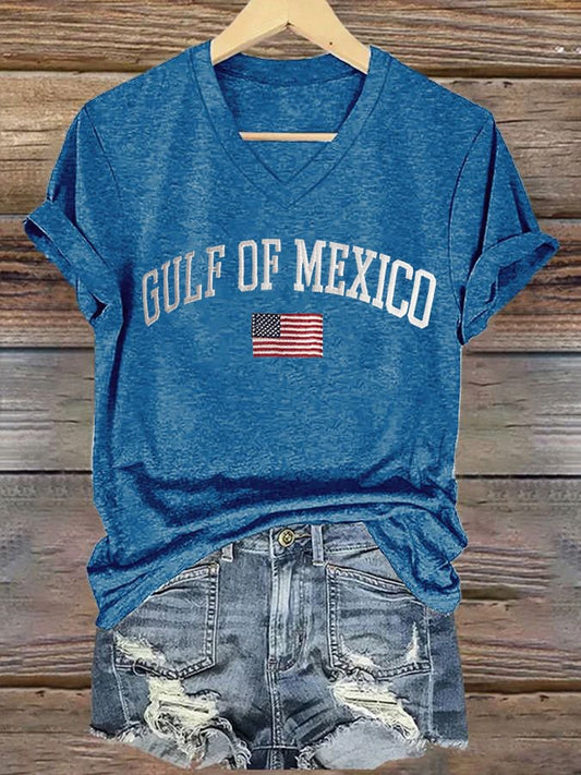 Women's Retro Gulf Of Mexico Print T-Shirt