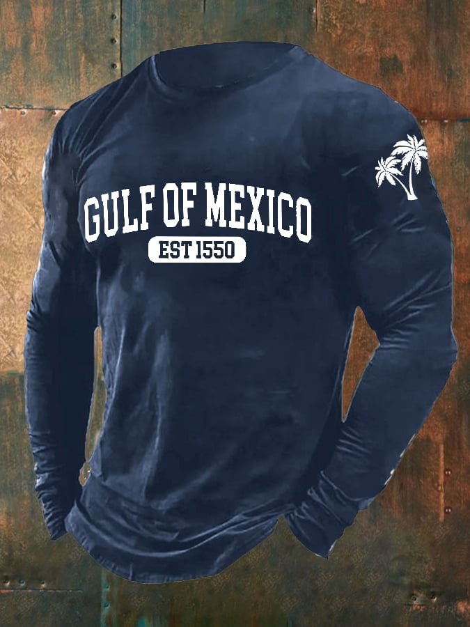 Men's Gulf Of Mexico Print Long Sleeve Top