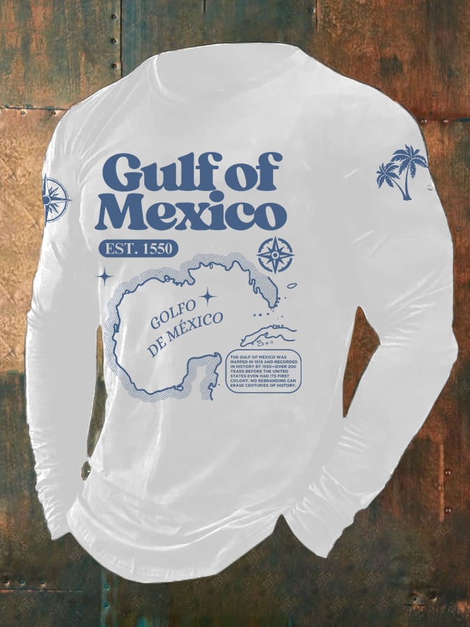 Men's Gulf Of Mexico Print Long Sleeve Top
