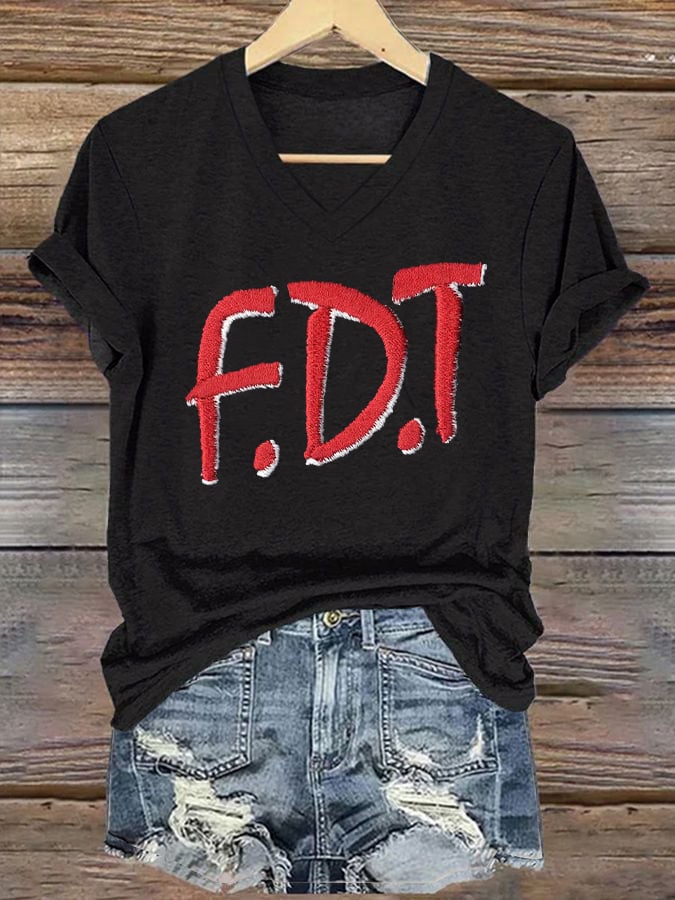 Women's Retro FDT Print T-Shirt