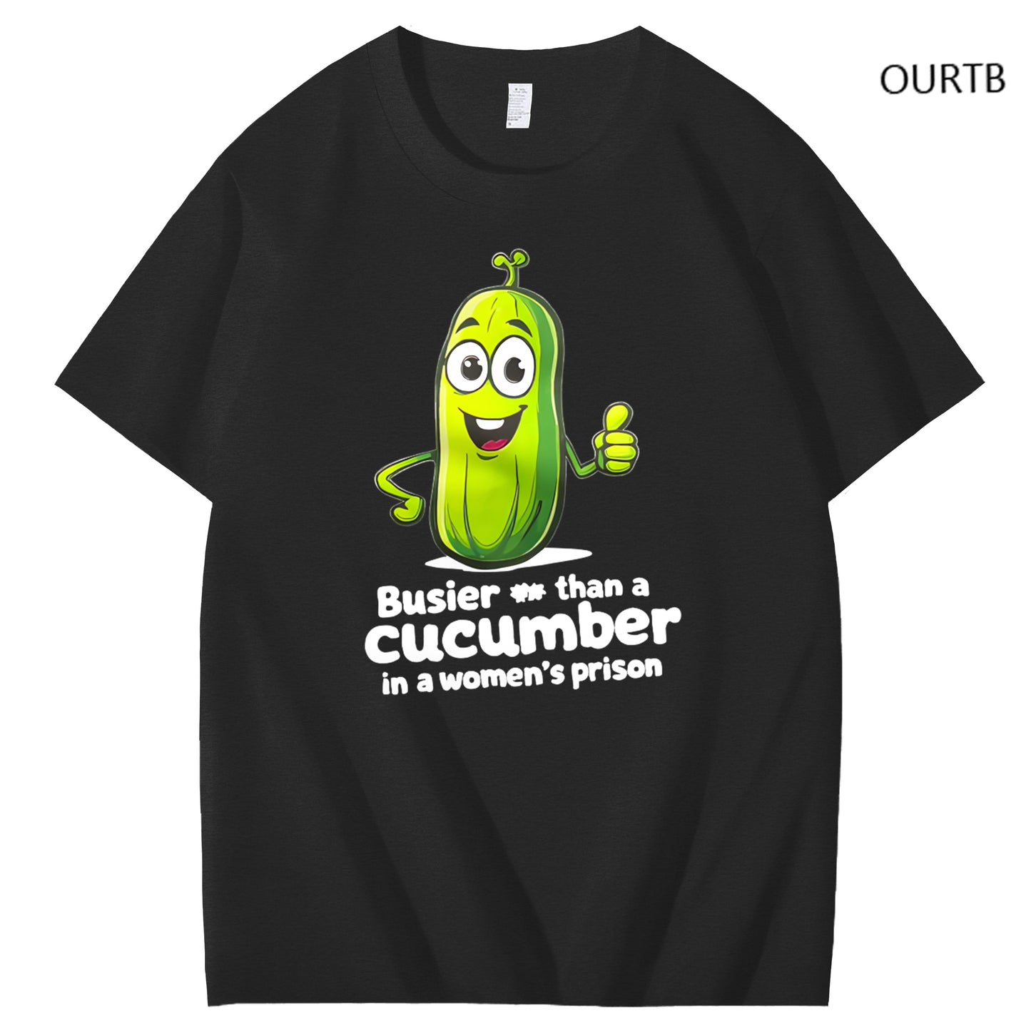 Busier Than A Cucumber In A Women's Prison Art Pattern Print T-Shirt