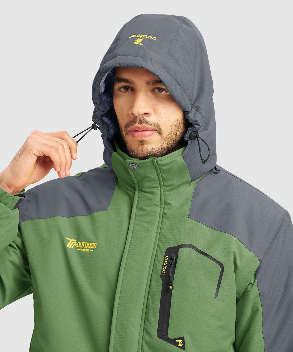 Men's Water Resistant Skiing Windbreaker Hooded Jacket
