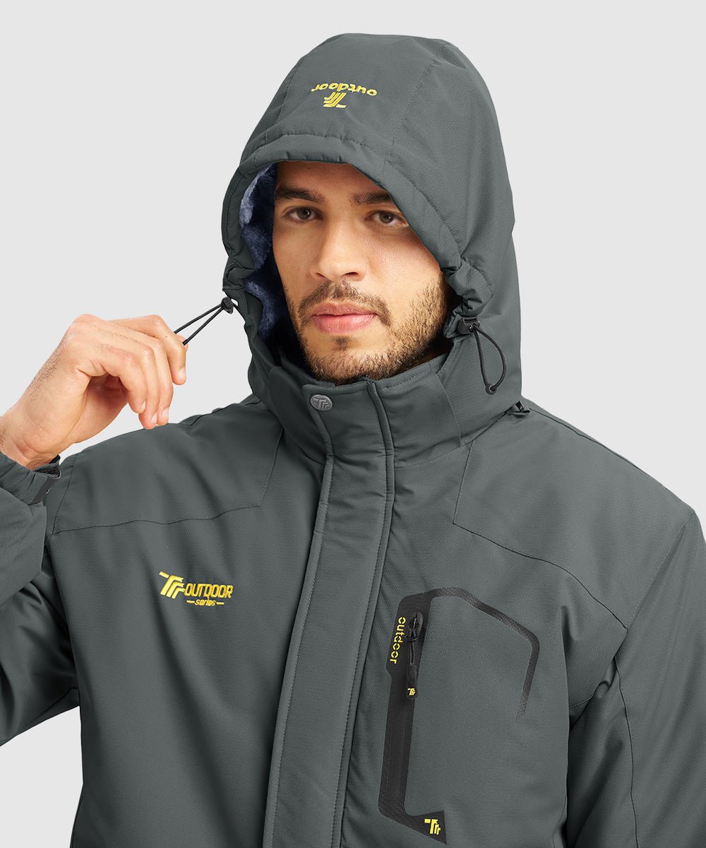 Men's Water Resistant Skiing Windbreaker Hooded Jacket