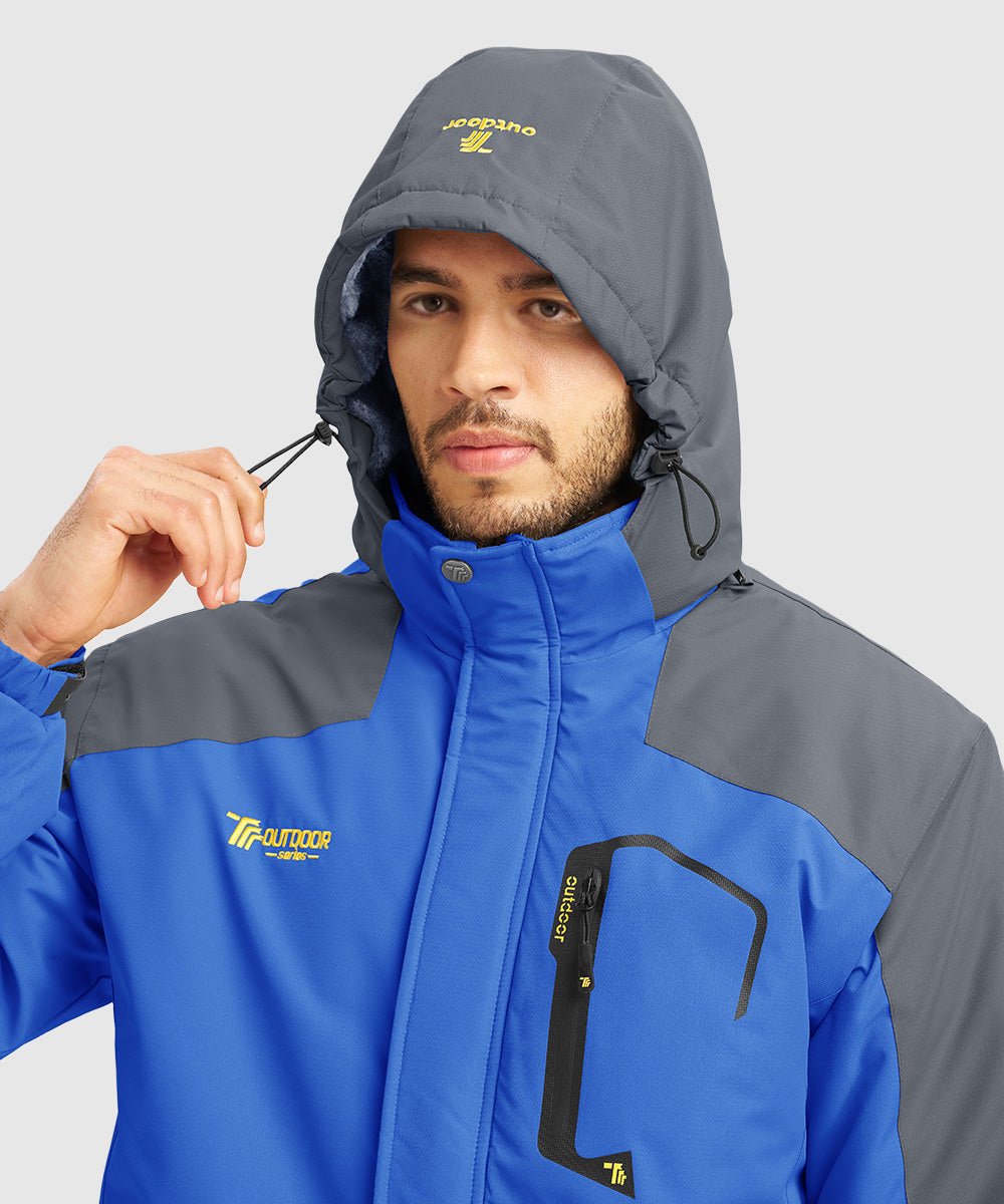 Men's Water Resistant Skiing Windbreaker Hooded Jacket