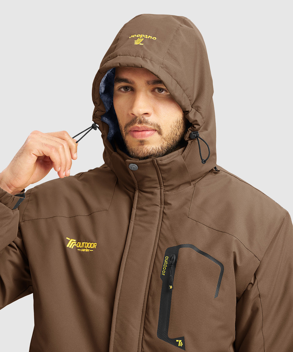 Men's Water Resistant Skiing Windbreaker Hooded Jacket