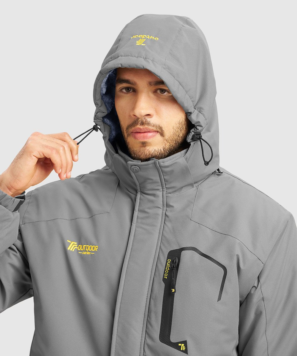 Men's Water Resistant Skiing Windbreaker Hooded Jacket