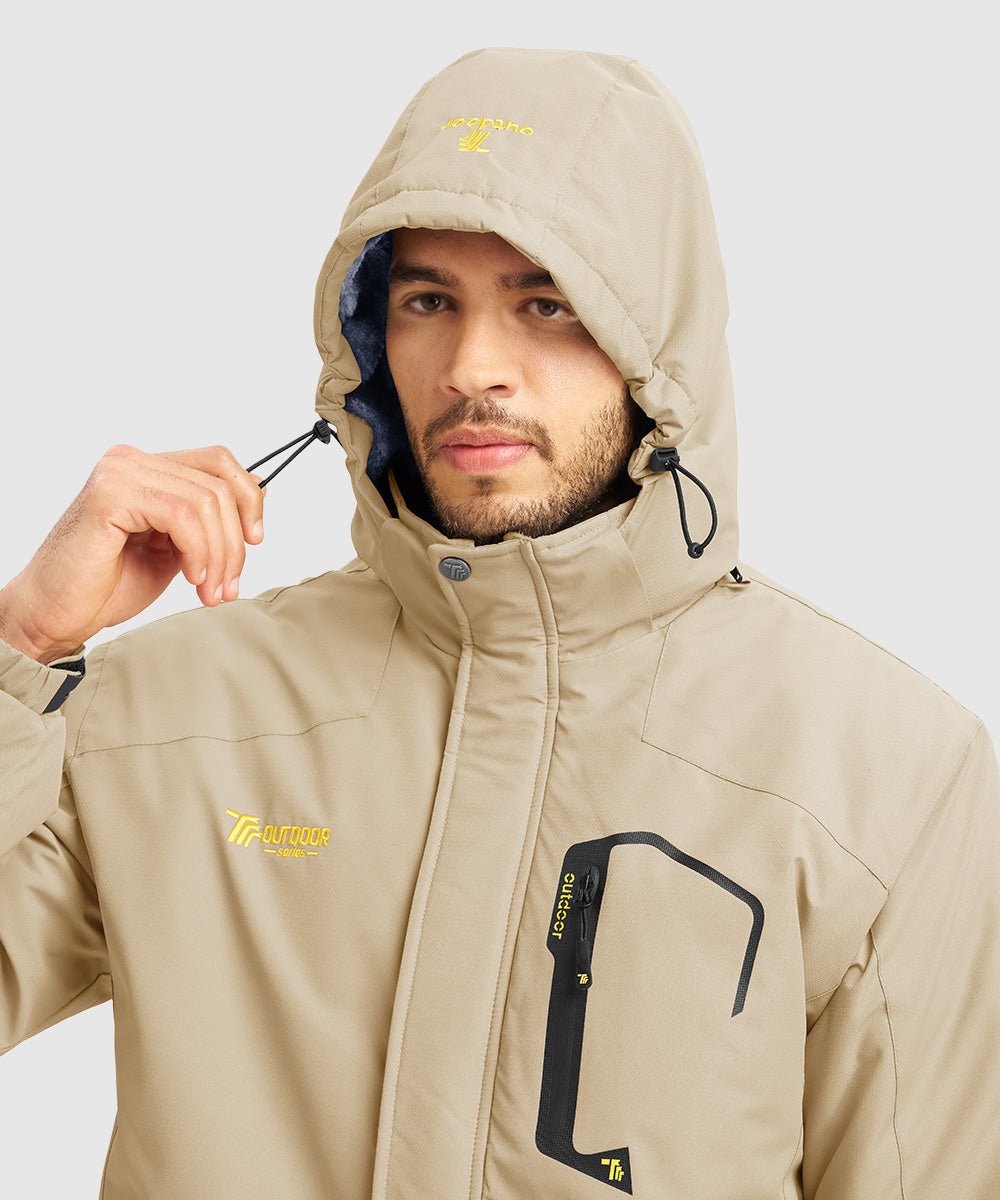 Men's Water Resistant Skiing Windbreaker Hooded Jacket