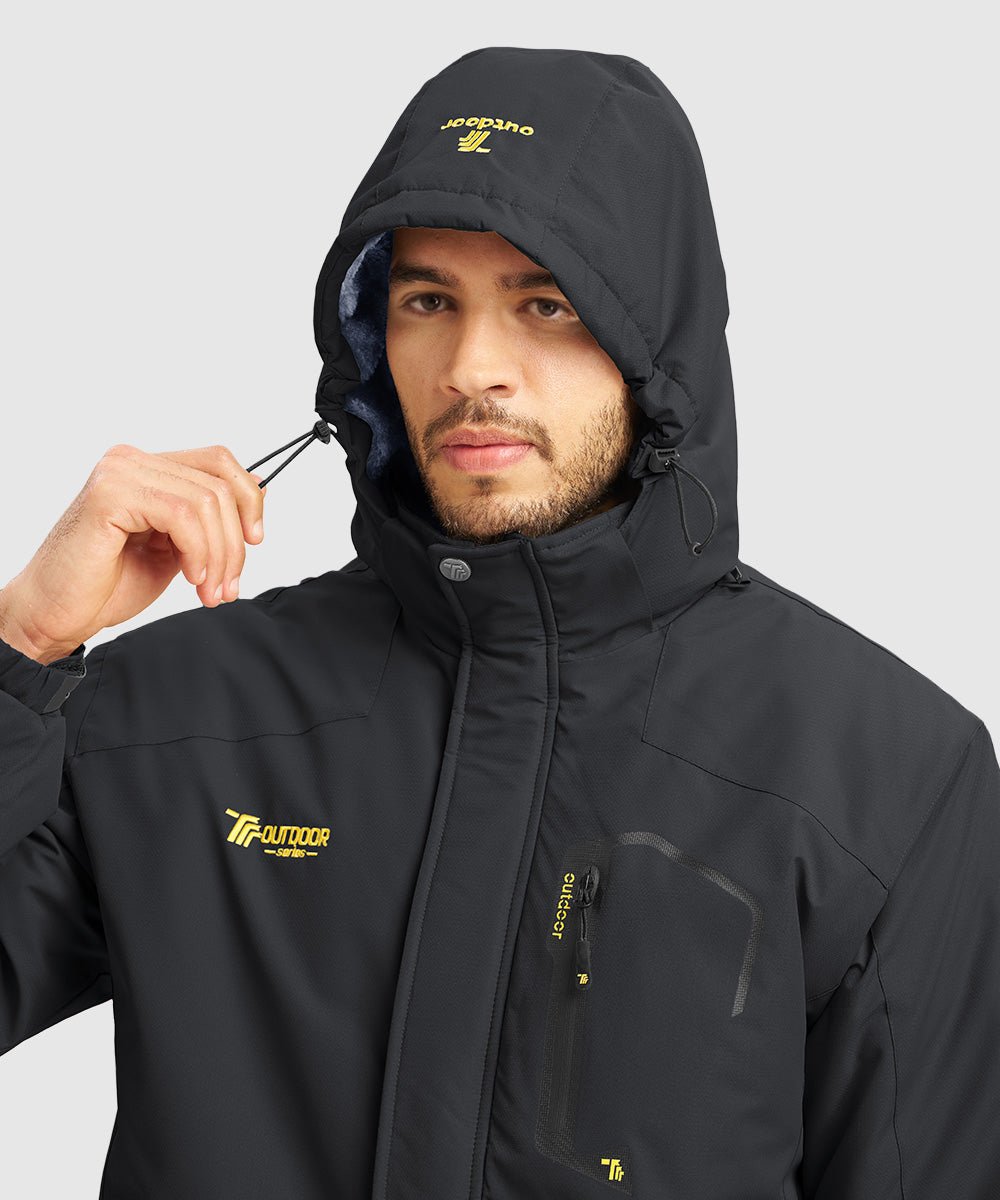 Men's Water Resistant Skiing Windbreaker Hooded Jacket