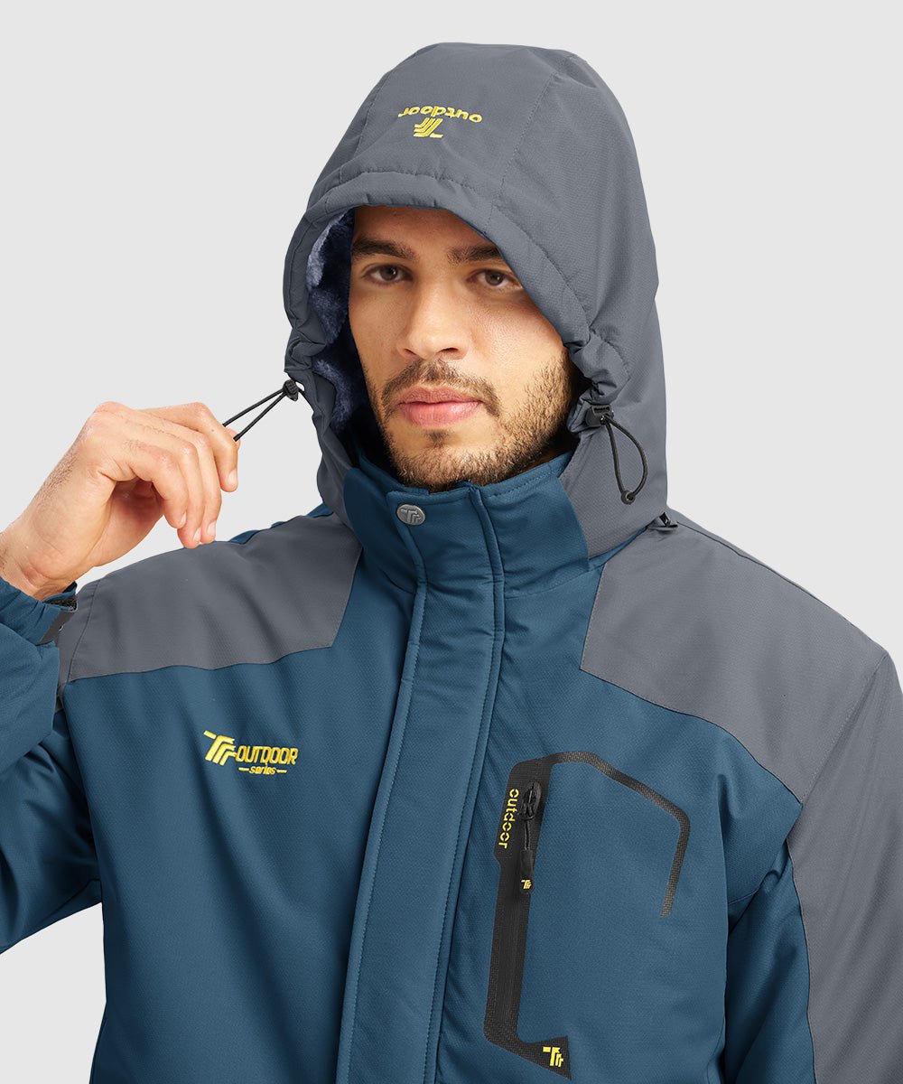 Men's Water Resistant Skiing Windbreaker Hooded Jacket