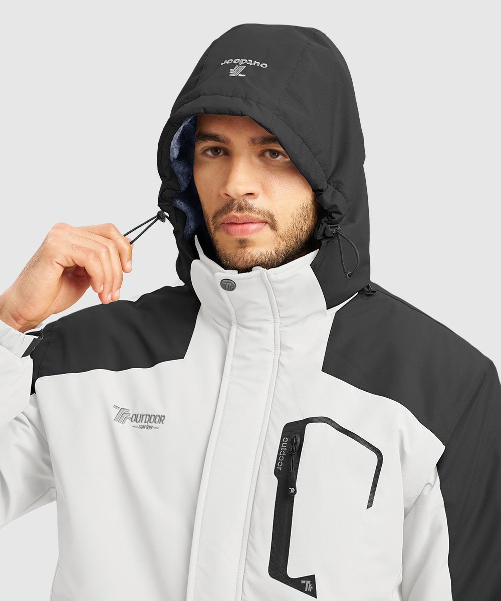 Men's Water Resistant Skiing Windbreaker Hooded Jacket