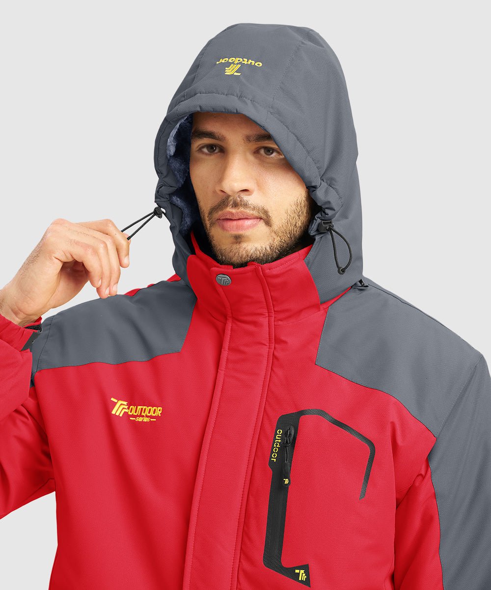 Men's Water Resistant Skiing Windbreaker Hooded Jacket