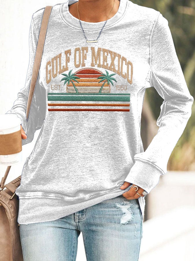 Women'S Gulf Of Mexico Print Sweatshirt