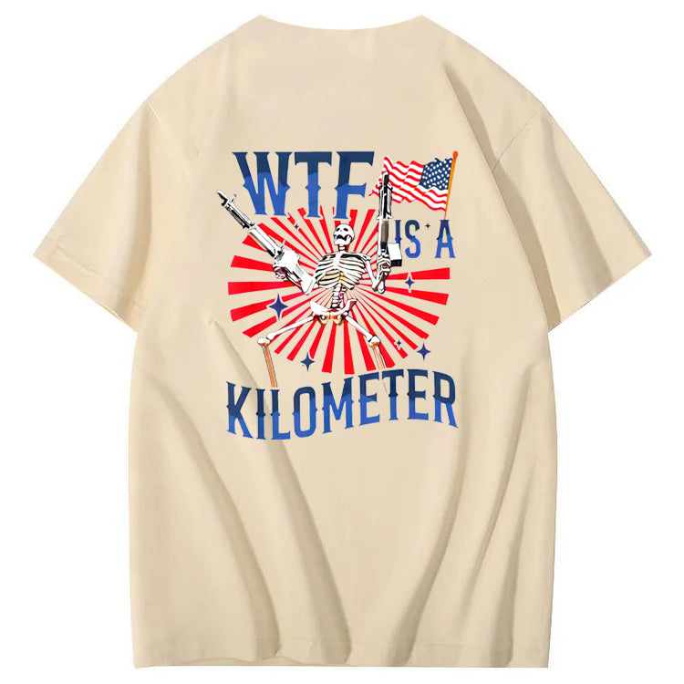 WTF It's A Klometer Pattern Print 100%Cotton T-Shirt
