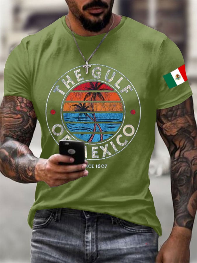 Men's Gulf Of Mexico Print Casual T-shirt