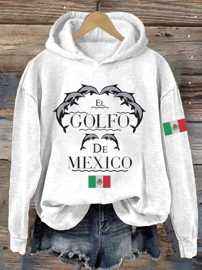 Women's Gulf Of Mexico Printed Hooded Long Sleeve Sweatshirt