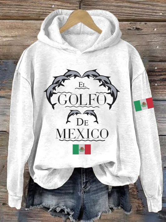 Women's Gulf Of Mexico Printed Hooded Long Sleeve Sweatshirt