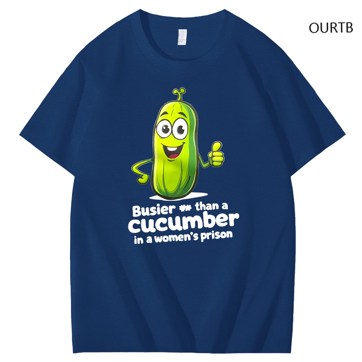 Busier Than A Cucumber In A Women's Prison Art Pattern Print T-Shirt