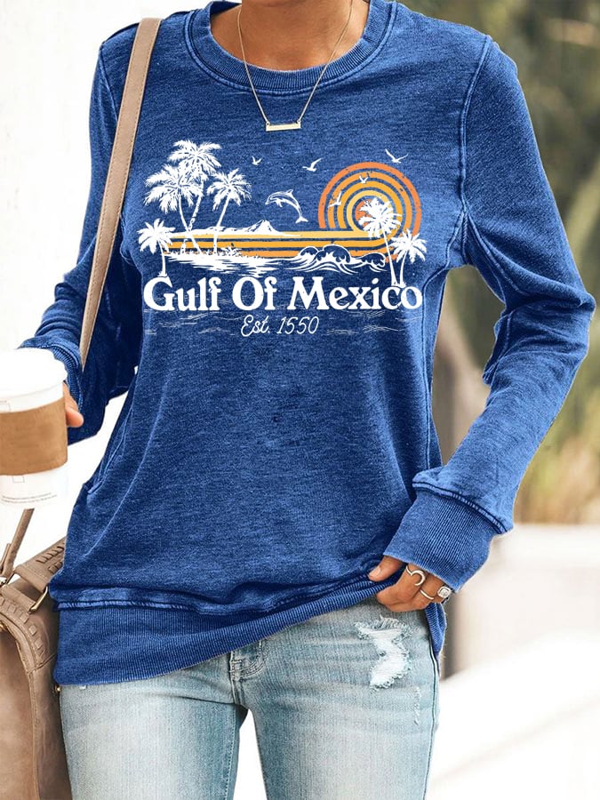 Women's Gulf Of Mexico Print Sweatshirt