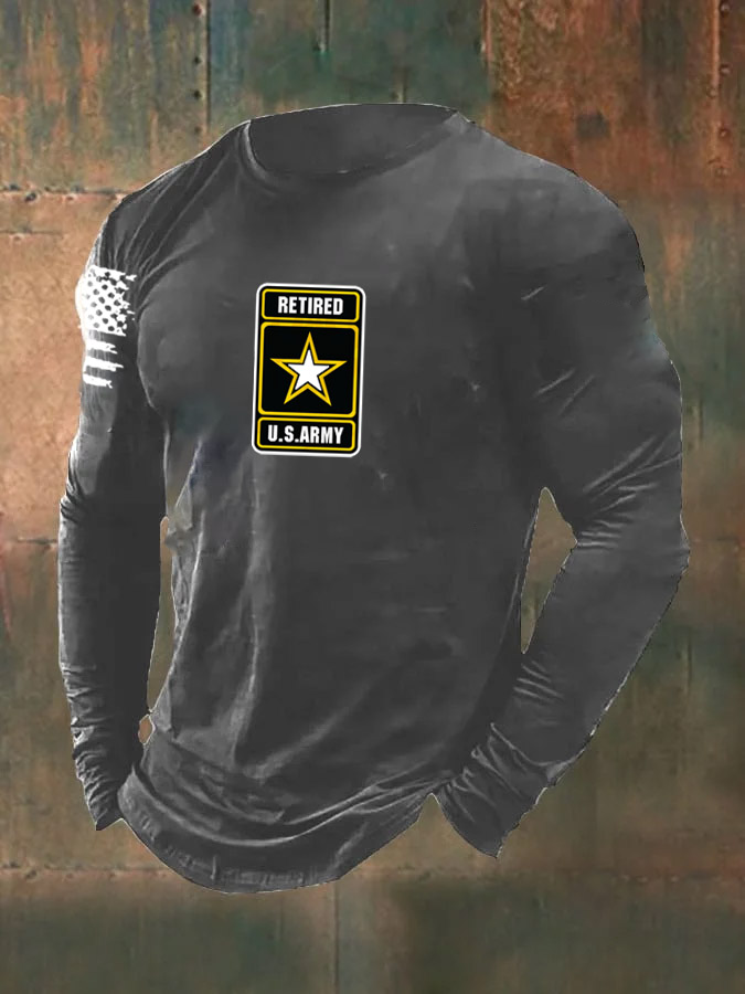 Men's Retired Army Pattern Long Sleeve T-Shirt