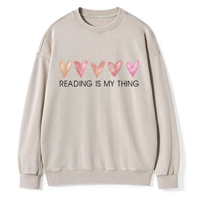 Reading is My Thing Unisex Washed Sweatshirt
