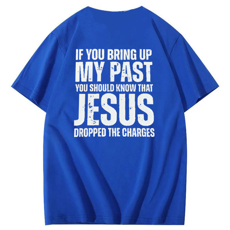 Bring Up My Past Jesus Pattern Print Crew Neck T-Shirt