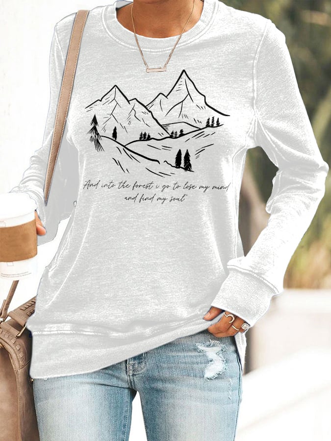 Retro Hiking Outdoors Camping And Into The Forest I Go To Lose My Mind And Find My Soul Print Sweatshirt