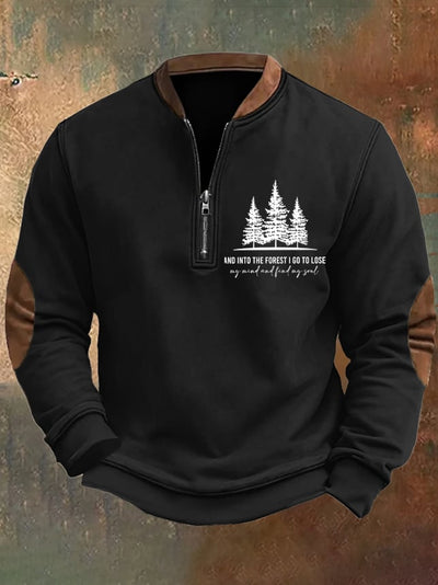 Men's Retro Hiking Outdoors Camping And Into The Forest I Go To Lose My Mind And Find My Soul Printed Sweatshirt