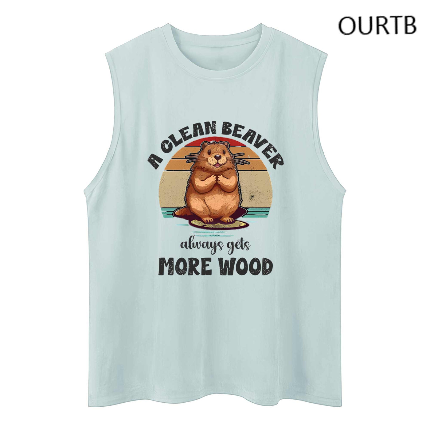 A Clean Beaver Always Gets More Wood Funny Adult Discomfort Art Print Cotton Sleeveless Tank Tops