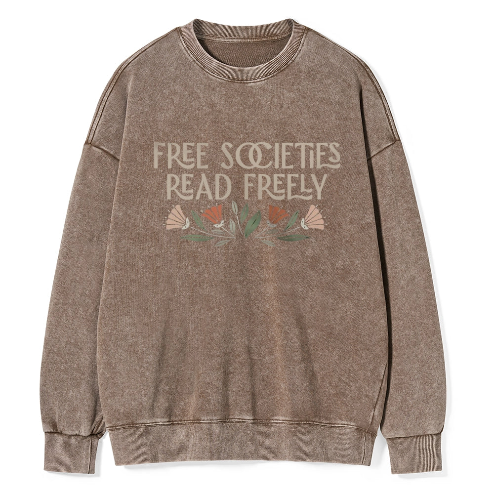 Read Freely Unisex Washed Sweatshirt