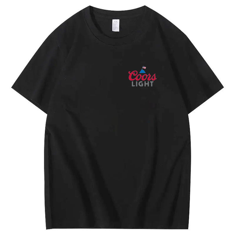 Funny Dogs And American Flag Pattern Print T-Shirt