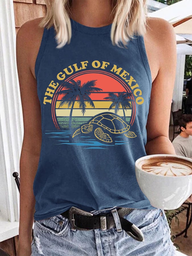 Women's Gulf Of Mexico Print Transfer Casual Vest