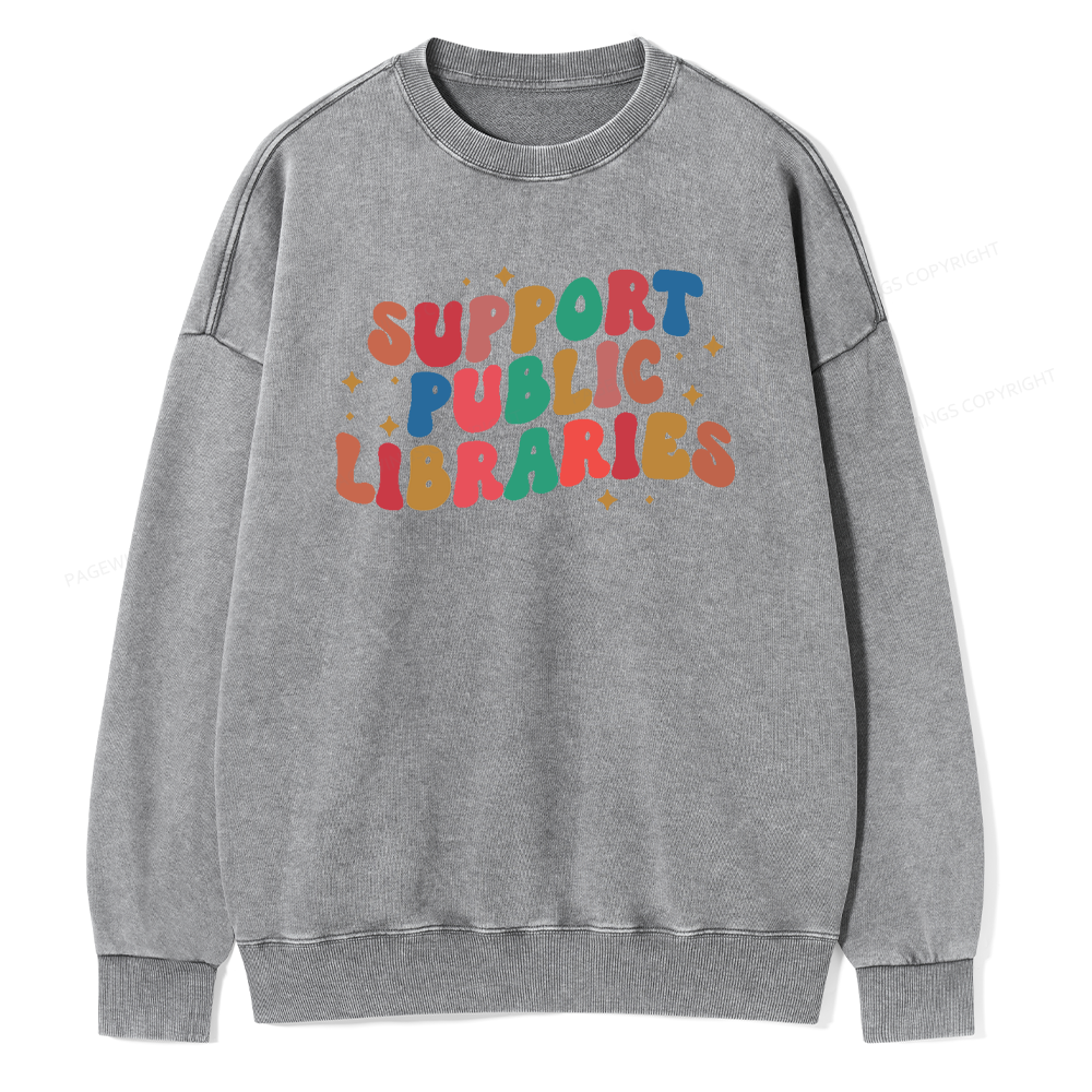 Public Library Sweatshirt Unisex Washed Sweatshirt
