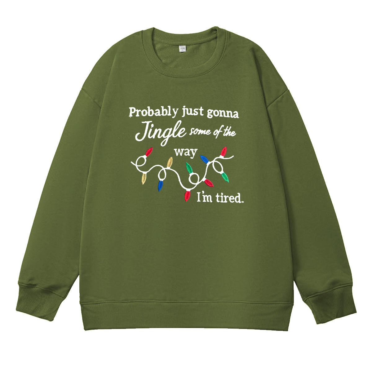 Christmas I'm Tired  Pattern 100% 300g CottonCrew Neck Sweatshirt