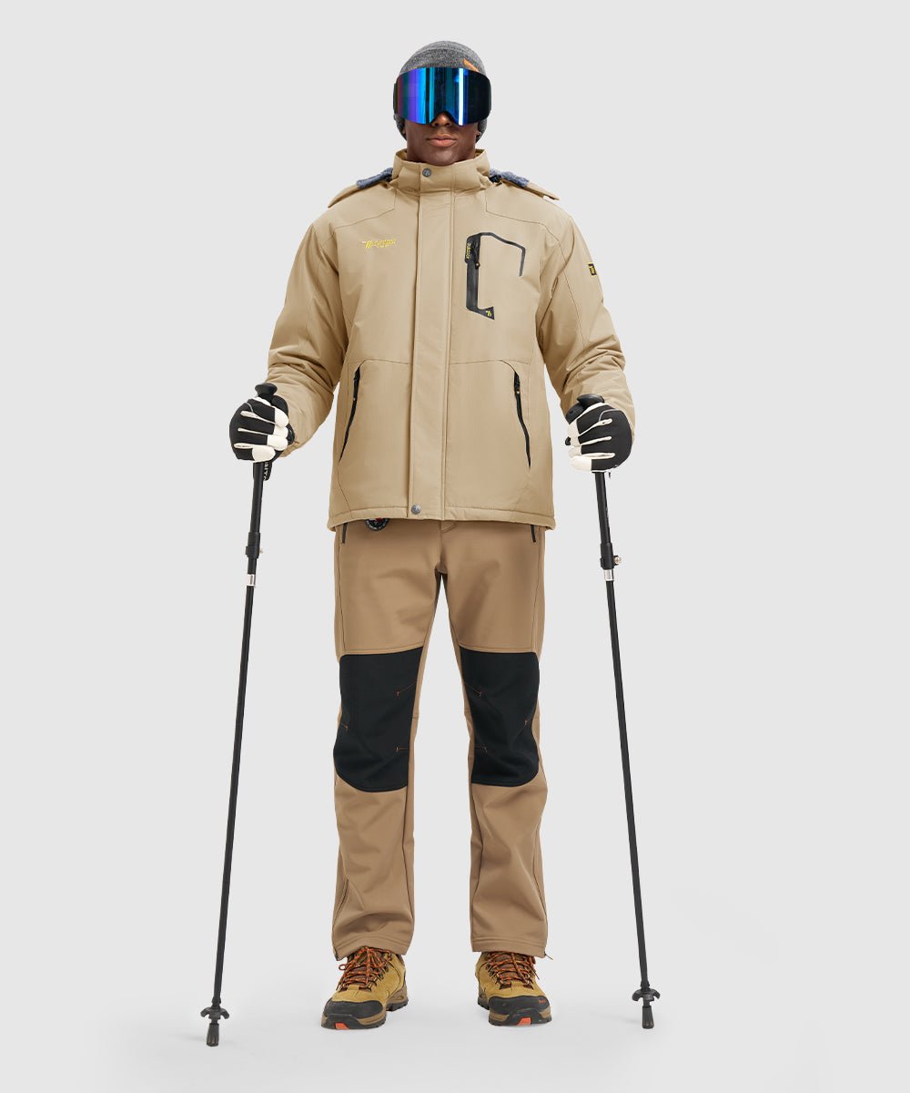 Men's Water Resistant Skiing Windbreaker Hooded Jacket