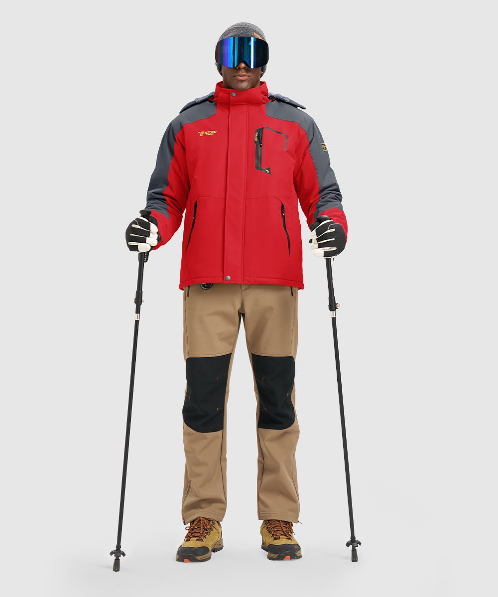 Men's Water Resistant Skiing Windbreaker Hooded Jacket