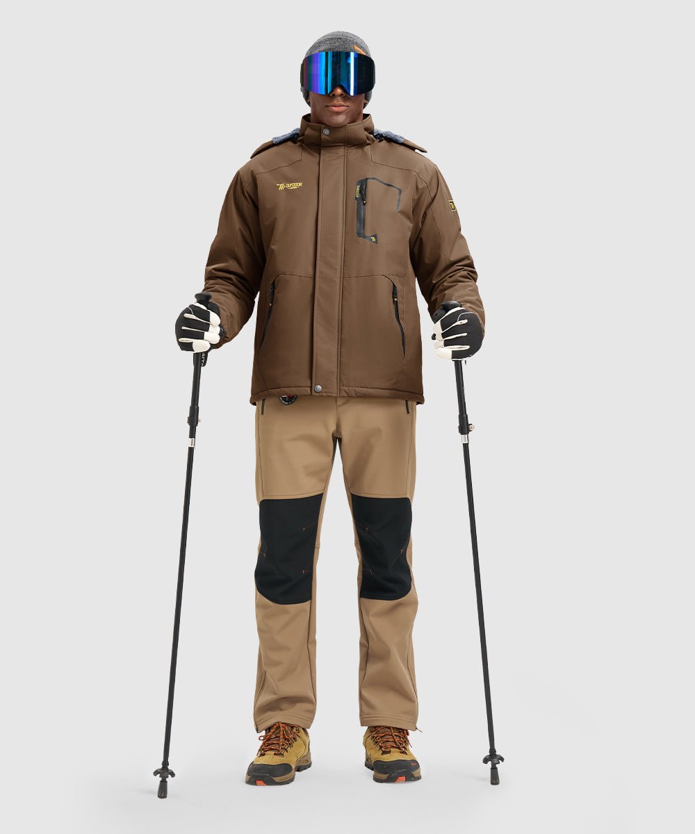 Men's Water Resistant Skiing Windbreaker Hooded Jacket